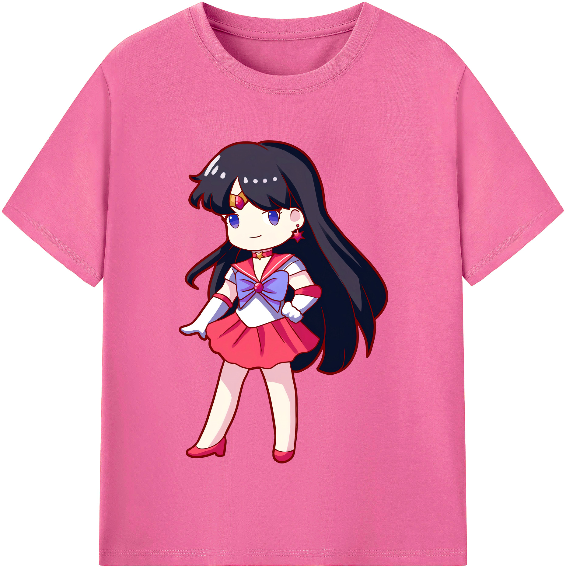 （画像用） 美少女戦士セーラームーン 火野レイ ひの レイ Sailor Moon Hino Rei （セーラーマーズ,Sailor Mars） レディースカジュアルプリントTシャツ（綿100％）